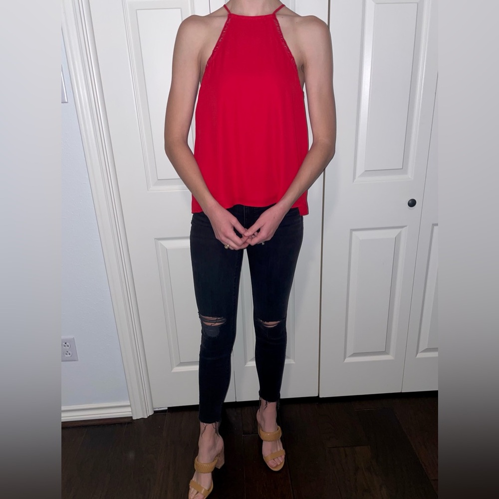 Red Altar’d State High Neck Blouse